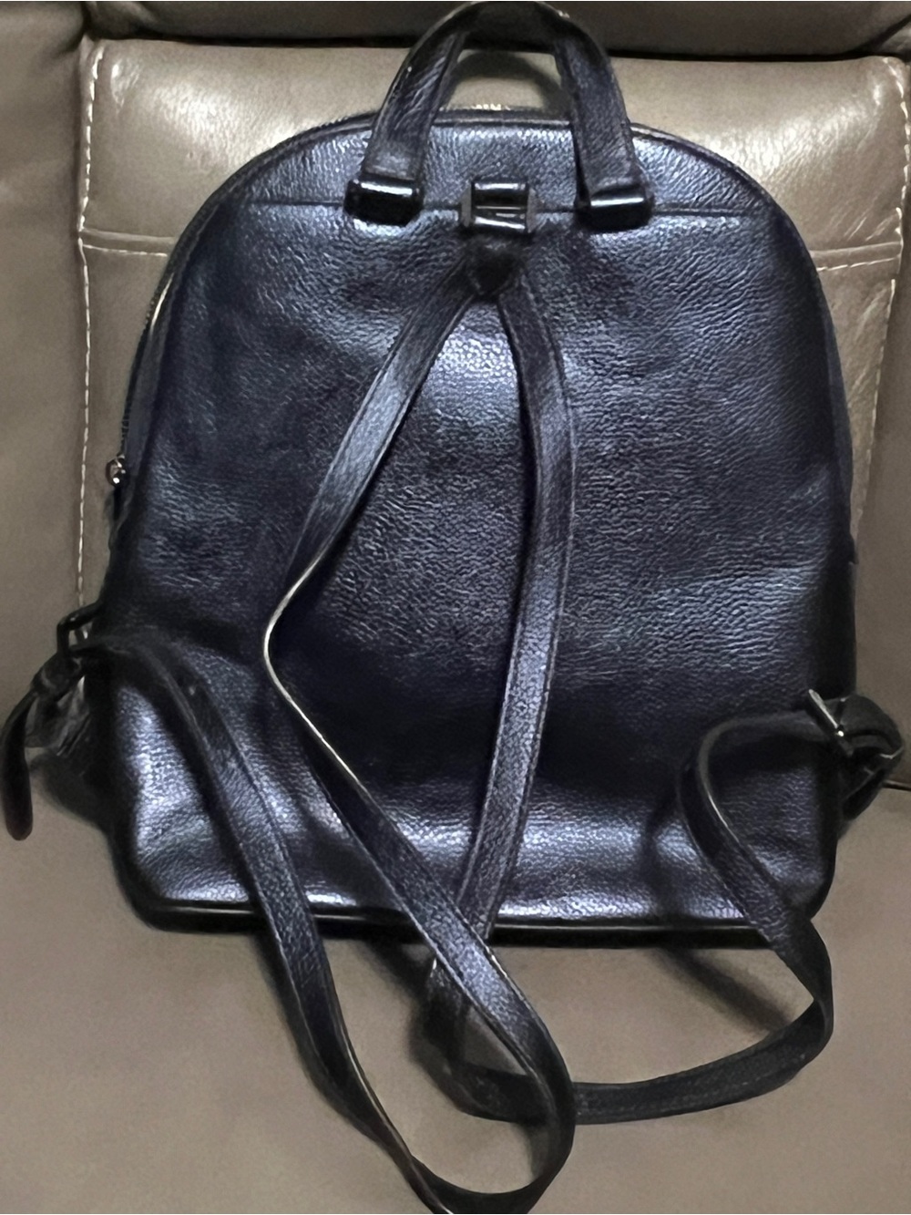Michael Kors Navy Blue Leather Mini Backpack - Picture 7 of 7